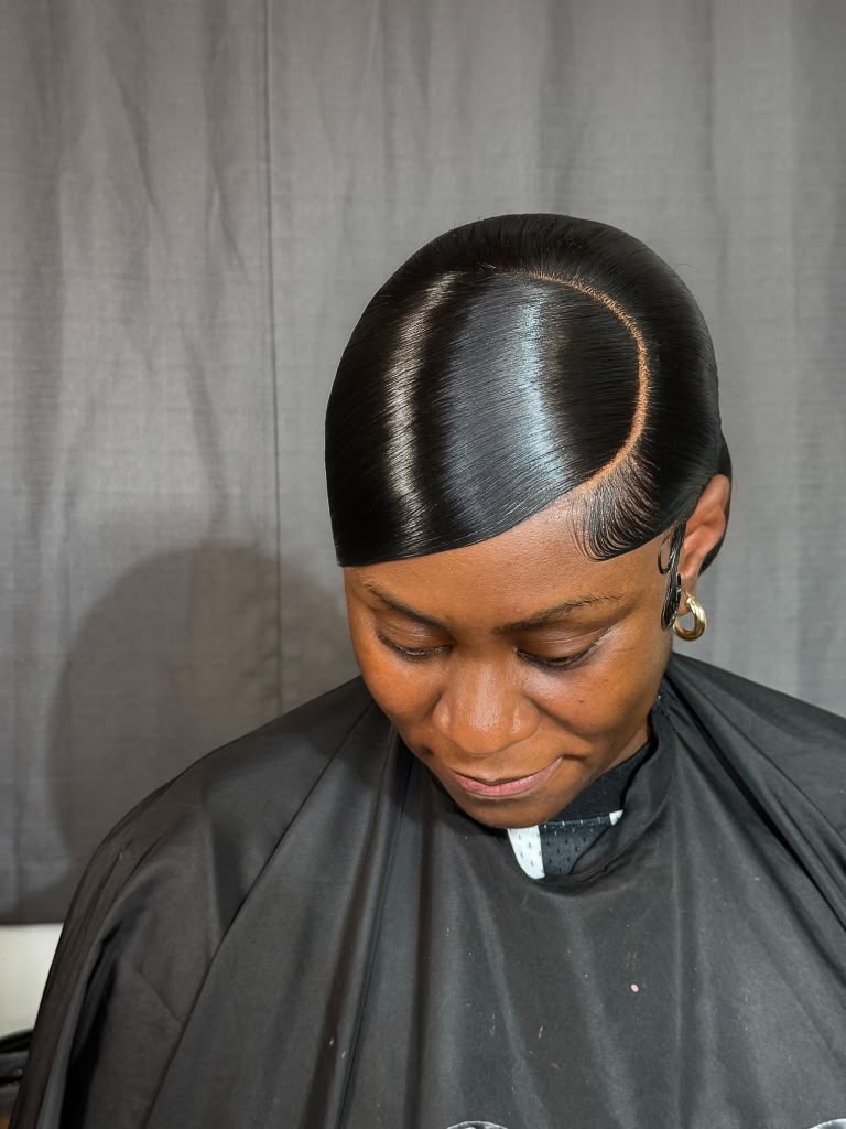 Sculpted Side Part Formal Style