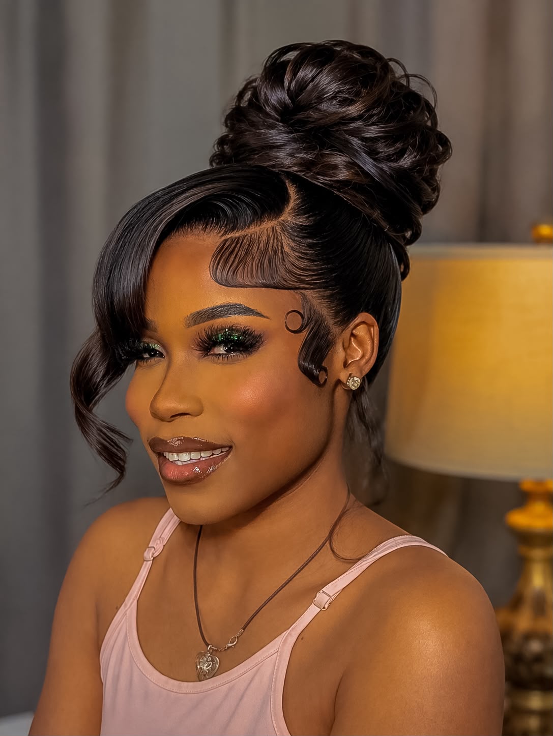 Makeup X Frontal 360 Wig Install — Updo / Messy Bun
