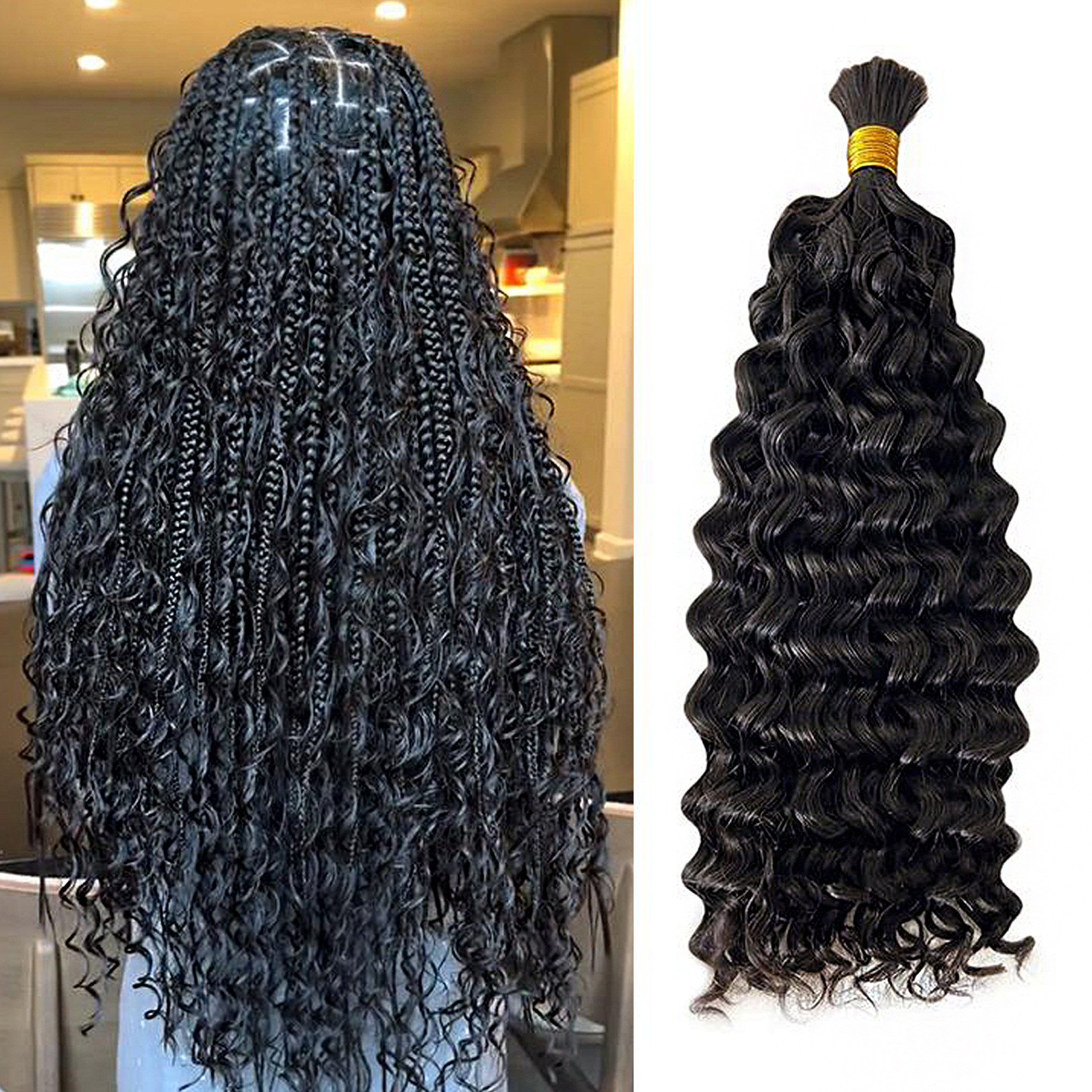 Water Wave Bulk Human Hair for Braiding