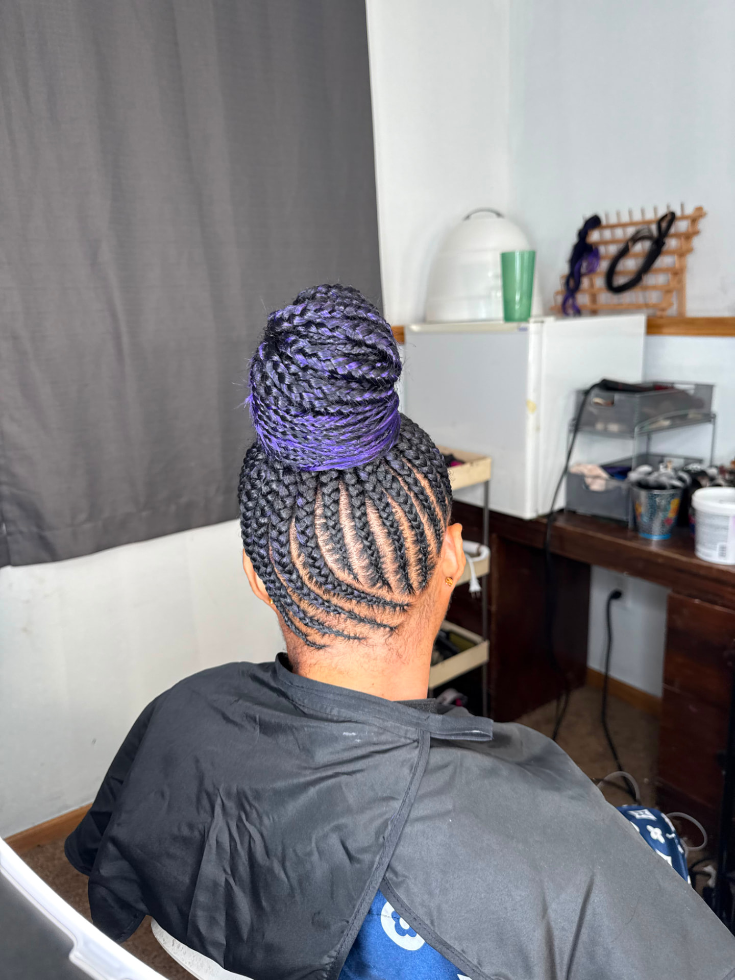 Purple Braided High Bun