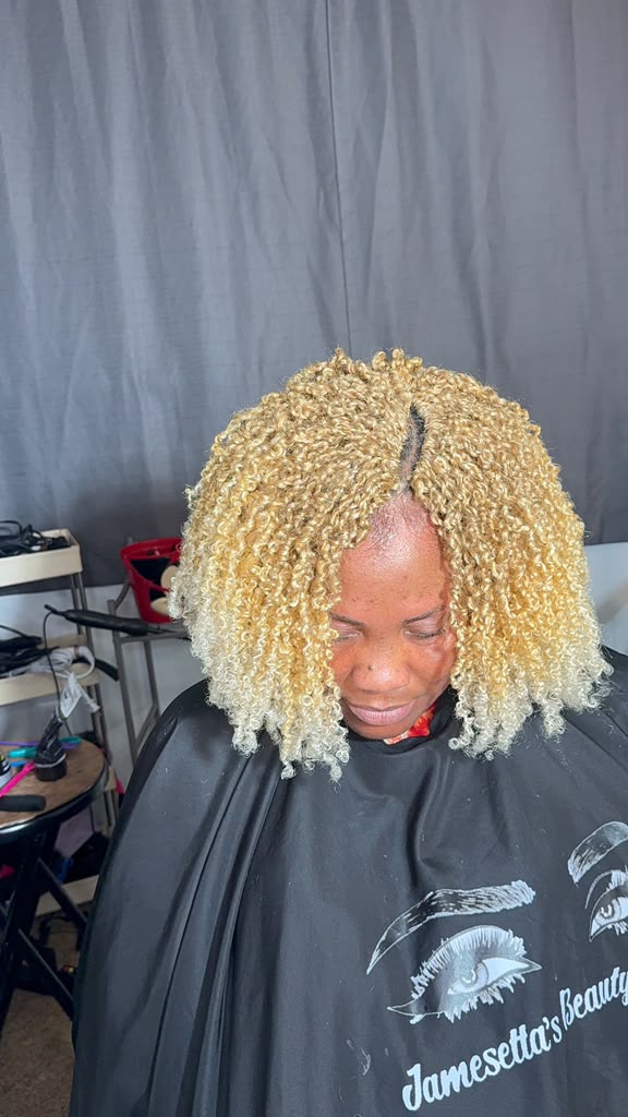 Blonde Curly Install
