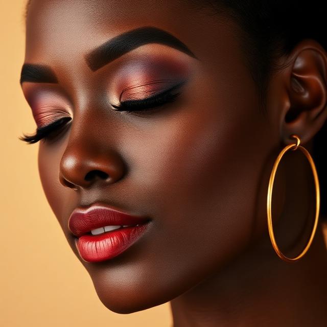 Soft glam makeup close-up